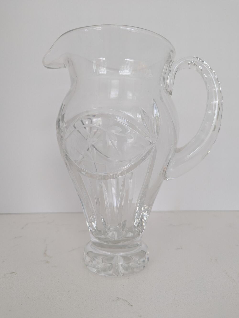 Gorham Victoria’s Garden Pitcher Cut Glass Crystal 42 Ounces Poland